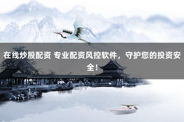 在线炒股配资 专业配资风控软件，守护您的投资安全！