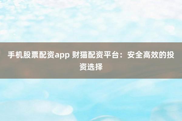 手机股票配资app 财猫配资平台：安全高效的投资选择