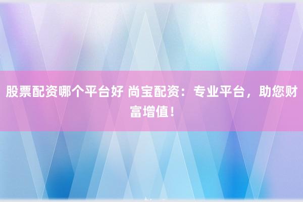 股票配资哪个平台好 尚宝配资：专业平台，助您财富增值！