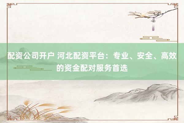 配资公司开户 河北配资平台：专业、安全、高效的资金配对服务首选