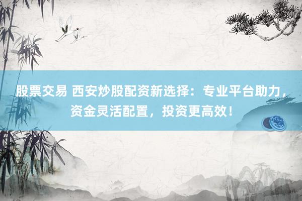 股票交易 西安炒股配资新选择：专业平台助力，资金灵活配置，投资更高效！