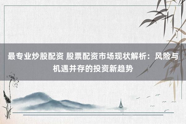 最专业炒股配资 股票配资市场现状解析：风险与机遇并存的投资新趋势