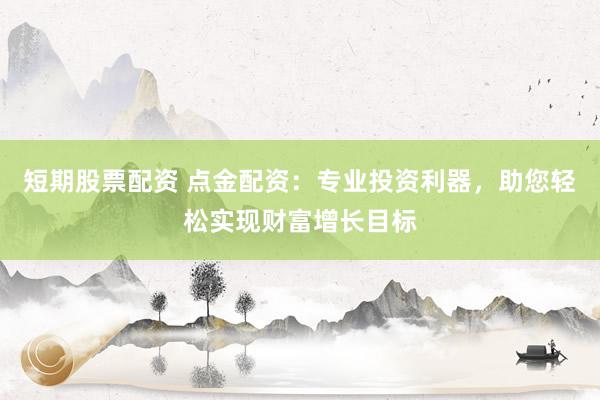 短期股票配资 点金配资：专业投资利器，助您轻松实现财富增长目标