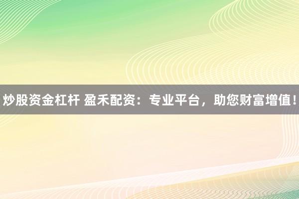 炒股资金杠杆 盈禾配资：专业平台，助您财富增值！