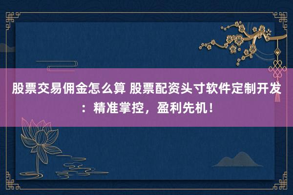 股票交易佣金怎么算 股票配资头寸软件定制开发：精准掌控，盈利先机！