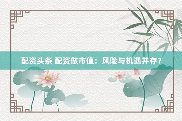 配资头条 配资做市值：风险与机遇并存？