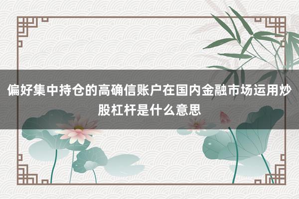 偏好集中持仓的高确信账户在国内金融市场运用炒股杠杆是什么意思