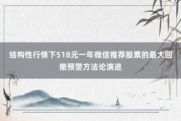 结构性行情下518元一年微信推荐股票的最大回撤预警方法论演进