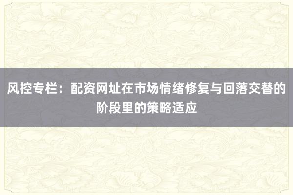 风控专栏：配资网址在市场情绪修复与回落交替的阶段里的策略适应