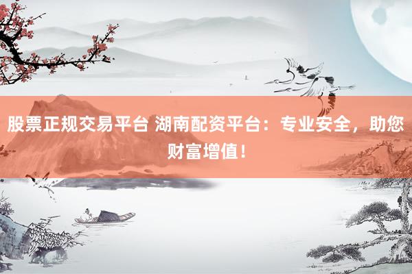 股票正规交易平台 湖南配资平台：专业安全，助您财富增值！